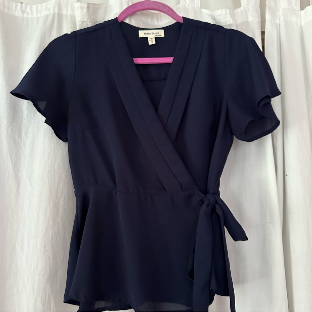 Monteau Navy Blue Blouse
